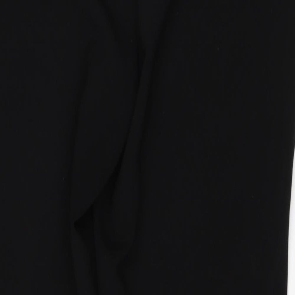 Brand and care label for Principles women’s black viscose dress pants trousers, size UK 12, 28-inch leg regular