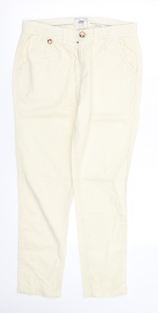 Womens UK Size 10 River Island Regular Fit Chino Yellow Trousers
