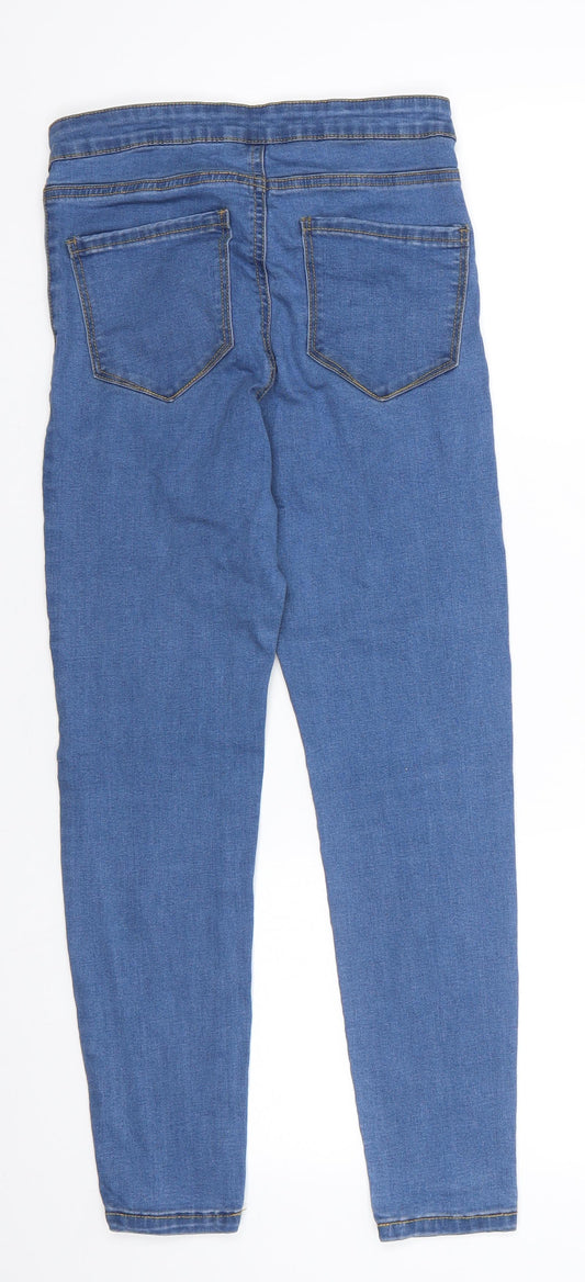 Denim Co Womens Blue Cotton Cropped Jeans Size 10 L25 in Regular - Mid blue
