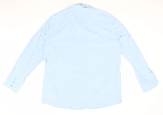 Mens UK Size XL Capsule Blue Button-Up Long Sleeve Casual Shirt