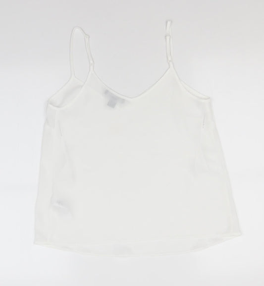 Atmosphere Womens White Polyester Basic Tank Size 10 Off the Shoulder