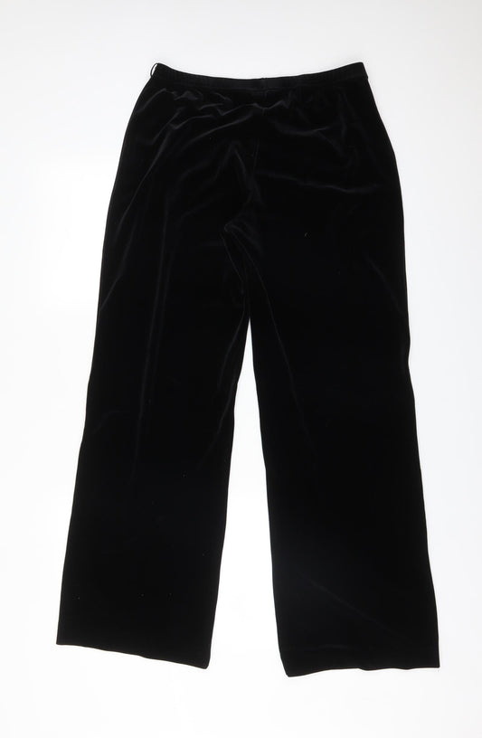 AMARANTO Womens Black Polyester Trousers Size 14 L32 in Regular