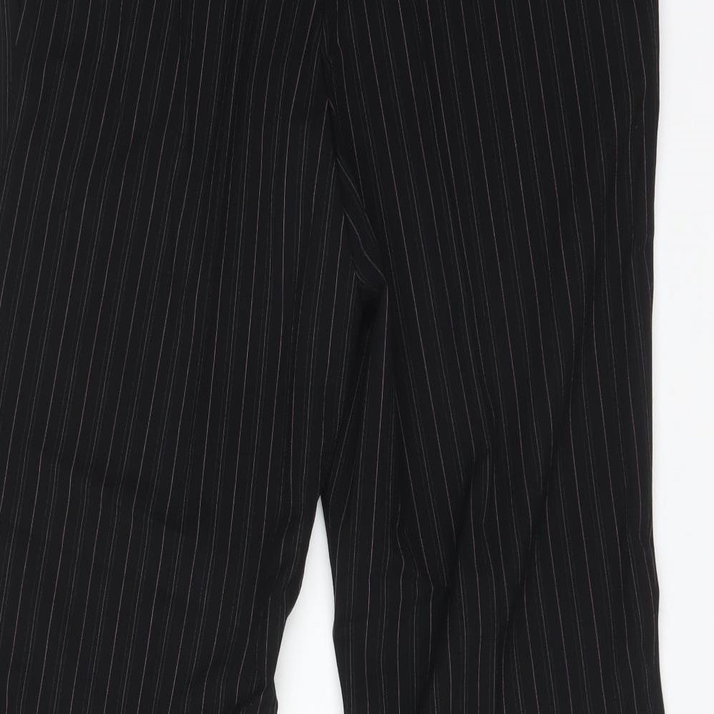 Brand and care label for Marks & Spencer women’s multicoloured striped polyester dress pants trousers, size UK 12 regular
