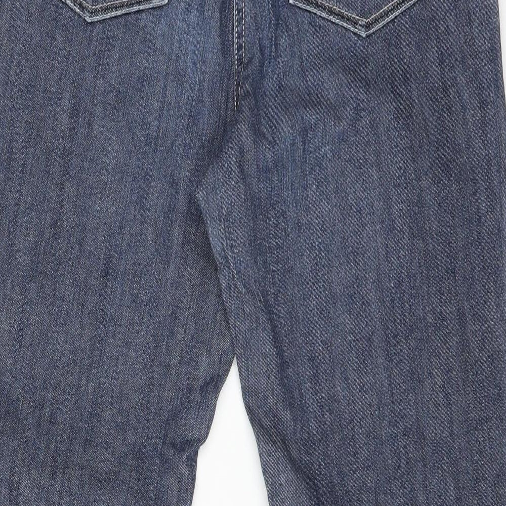 DASH Womens Blue Cotton Straight Jeans Size 10 L25 in Regular