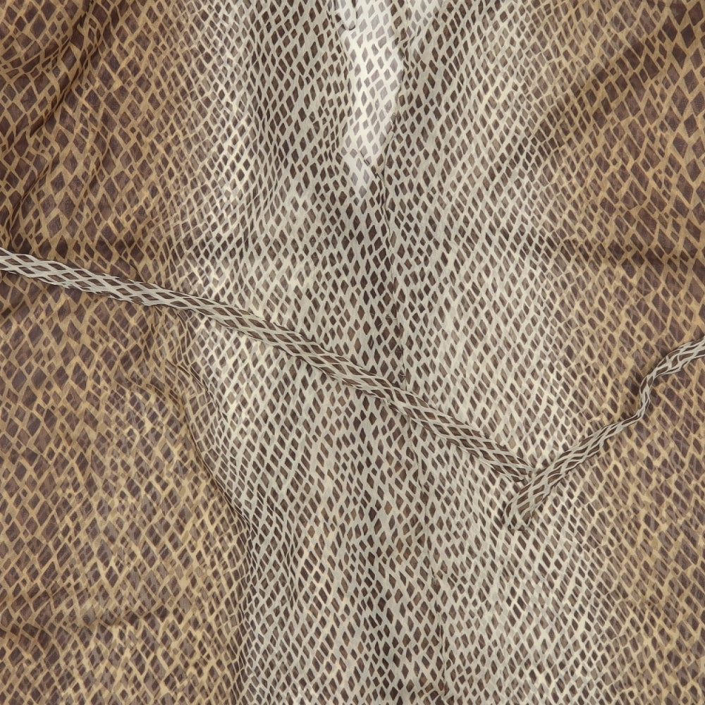 F&F Womens Brown Animal Print Polyester Basic Blouse Size M V-Neck