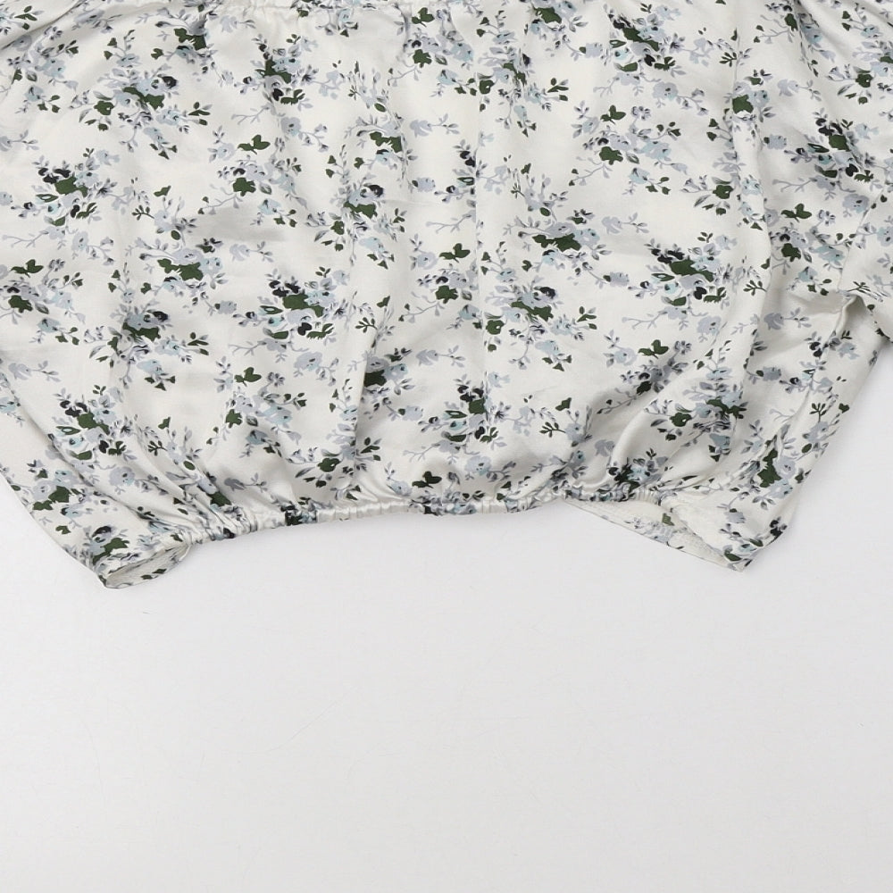 Womens UK Size 4 PRETTYLITTLETHING White Cropped Blouse