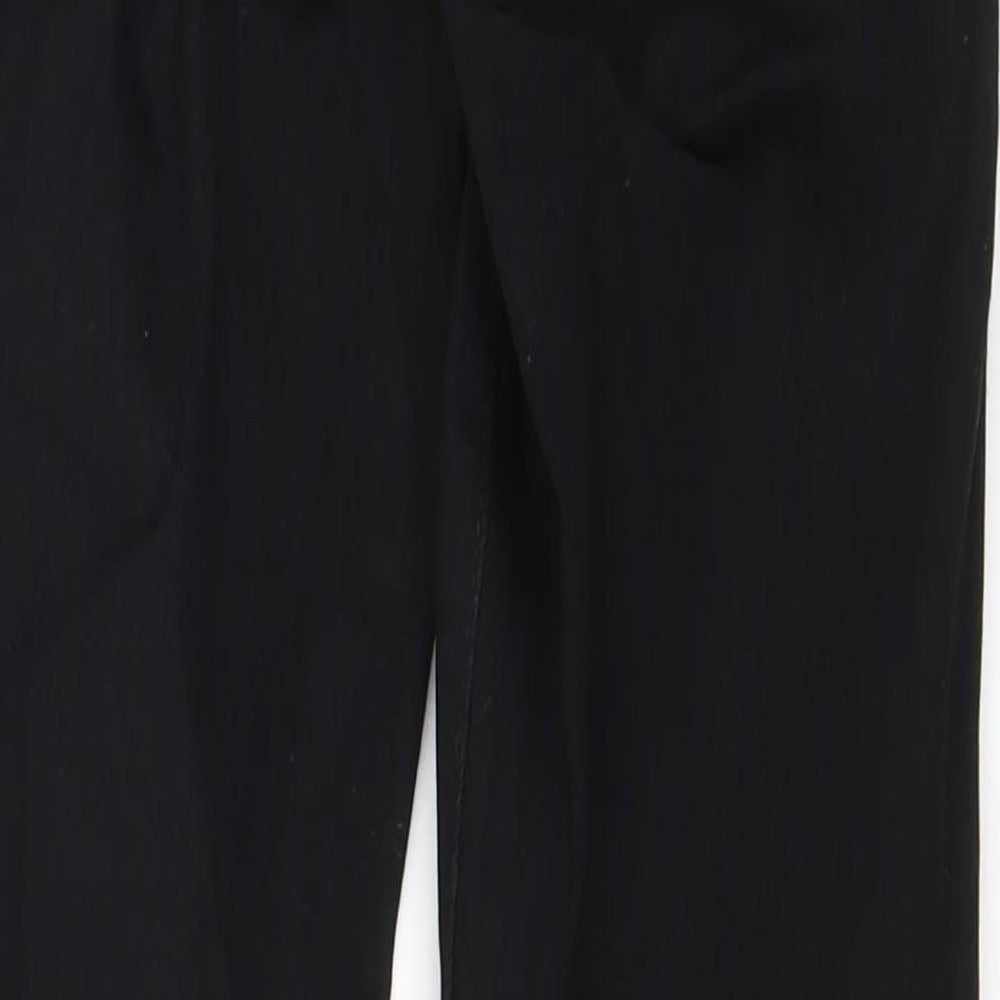Brand and care label for Denim & Co. women’s black cotton straight jeans, size UK 10, 26-inch leg regular