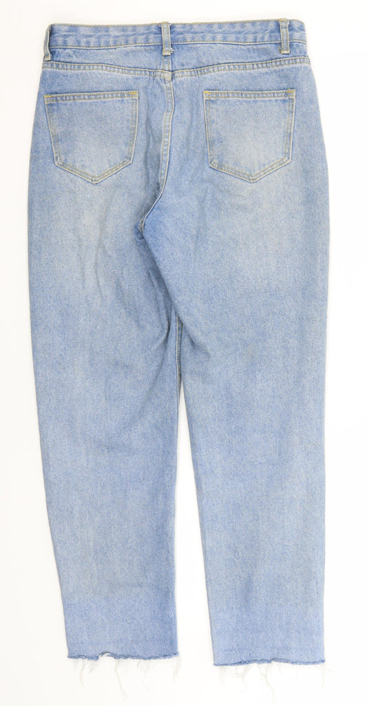 SheIn Womens Blue Cotton Straight Jeans Size M L30 in Regular