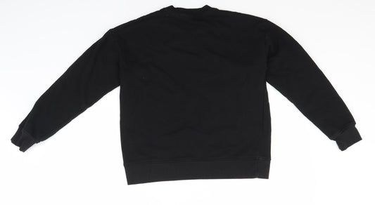 Primark Womens Black Round Neck Cotton Pullover Jumper Size 4