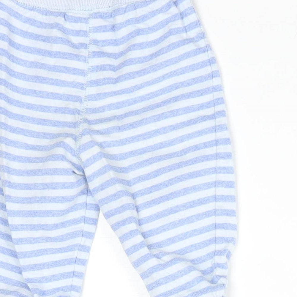 Matalan Baby Multicoloured Striped Cotton Jogger Trousers Size 6-9 Months