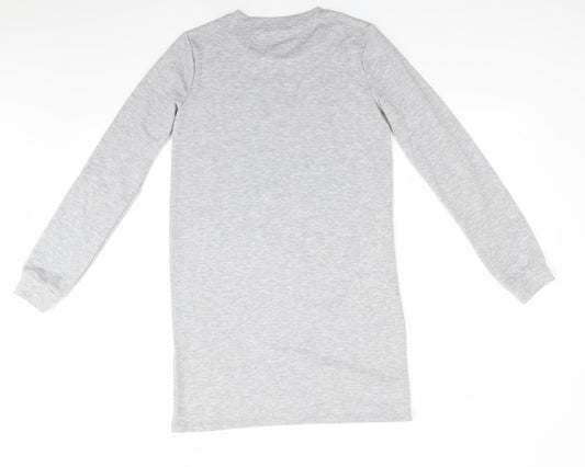 FOREVER 21 Womens Grey T-Shirt Dress Size XS Round Neck - Grey Mix Heavy Weight T-shirt type fabric