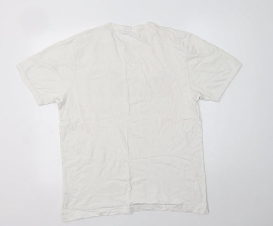 Matalan Mens White Cotton T-Shirt Size M Crew Neck