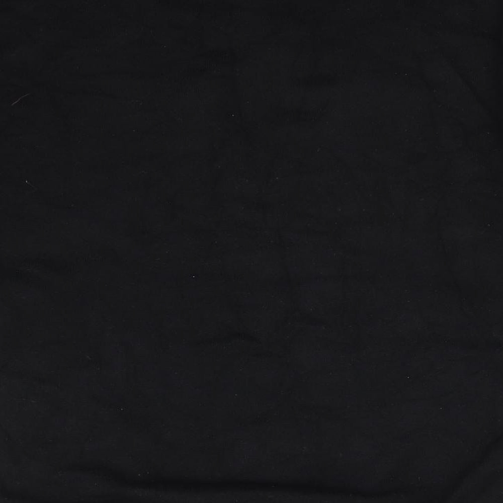 Brand and care label for Grow Style women’s black high neck nylon jumper, size L