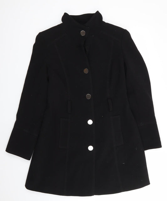 Womens UK Size 12 Dorothy Perkins Black Overcoat
