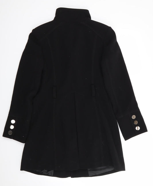 Womens UK Size 12 Dorothy Perkins Black Overcoat