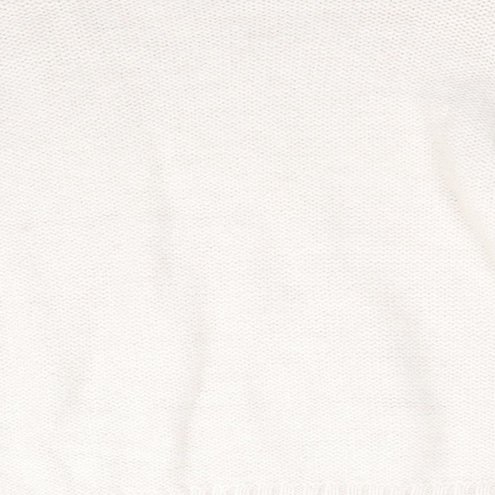 Brand and care label for Primark women’s ivory high neck jumper, size M, - pale pink ivory mix