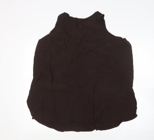 M&S Womens Brown Viscose Basic Tank Size 26 Round Neck