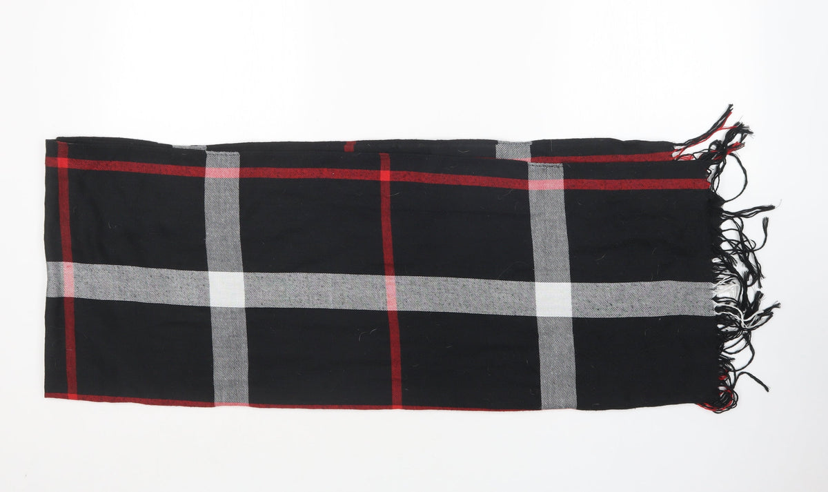 Additional front view of Preowrn women’s multicoloured plaid shawl/wrap