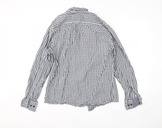 Mens UK Size M M&S Grey Button-Up Long Sleeve Casual Shirt