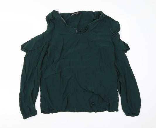 Womens UK Size 14 Debenhams Green Basic Blouse