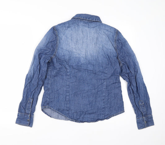 George Womens Blue Jacket Size 10 Snap