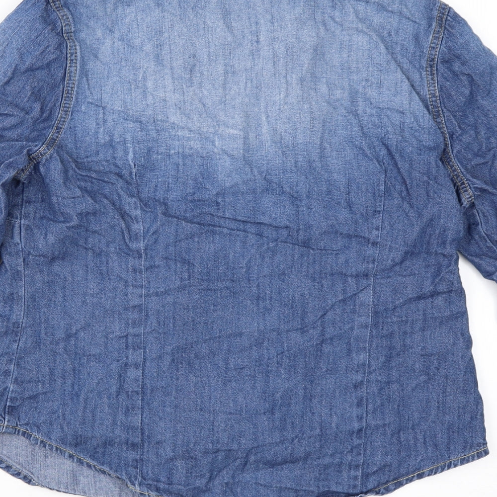 Brand and care label for George women’s blue jacket, size UK 10, snap