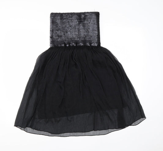Additional front view of AX women’s black polyester a-line, size UK 10, square neck