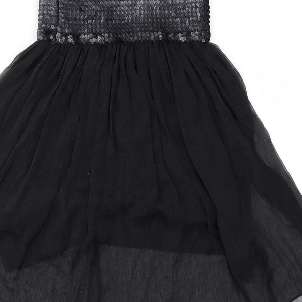 AX Womens Black Polyester A-Line Size 10 Square Neck