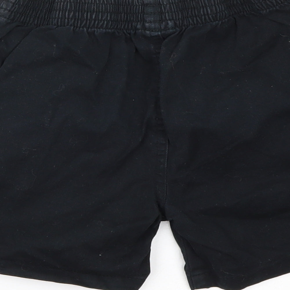 George Boys Black Cotton Cargo Shorts Size 6-7 Years Regular