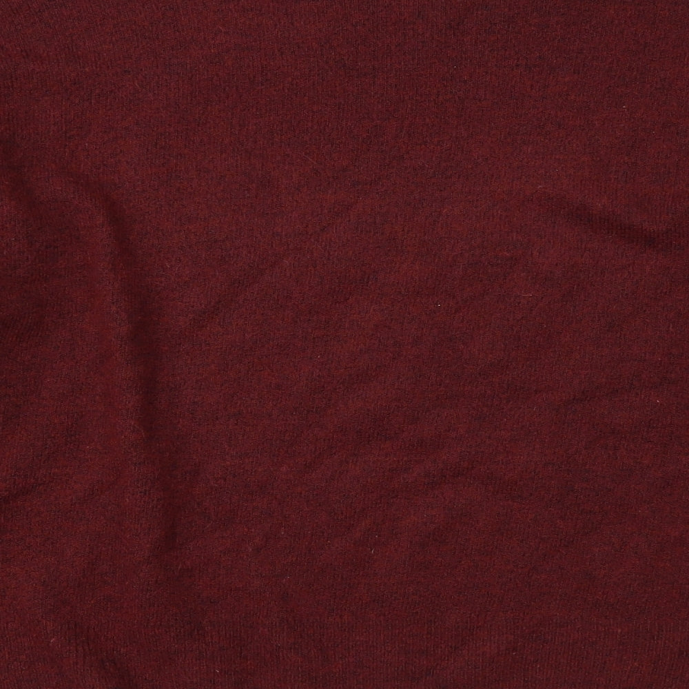 H&M Mens Red Round Neck Acrylic Pullover Jumper Size L