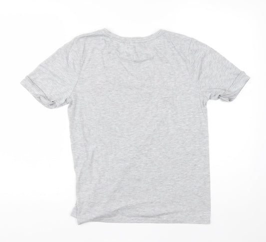 Primark Womens Grey Viscose Basic T-Shirt Size 12 Roll Neck