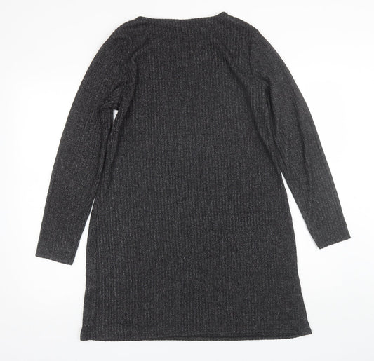 George Womens Grey Polyester Shift Size M Round Neck