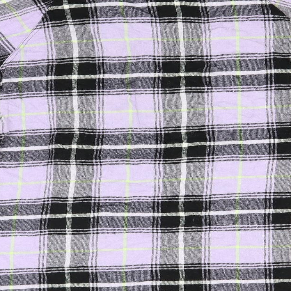 H&M Boys Blue Plaid Cotton Basic Button-Up Size 12 Years Collared