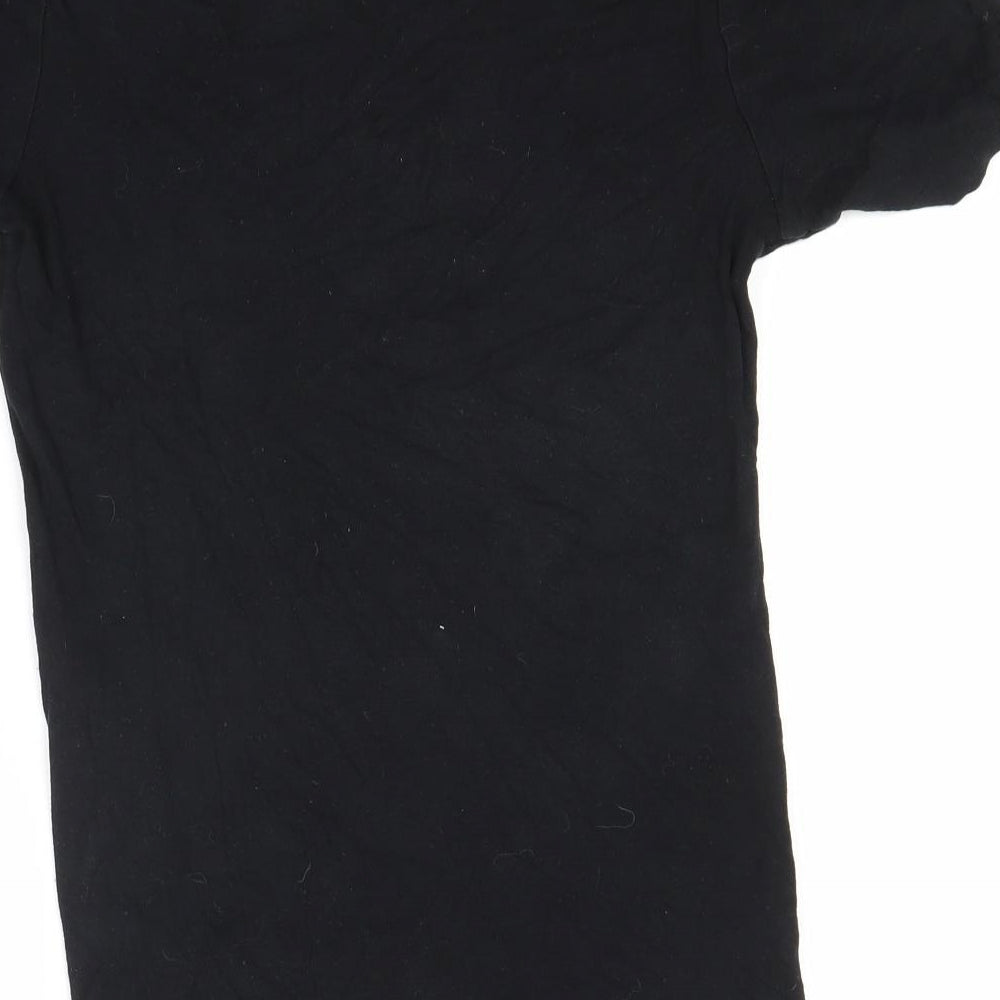 Preworn Womens Black Basic T-Shirt Round Neck