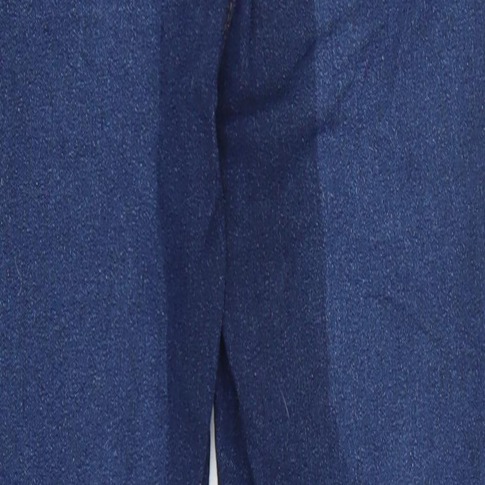 Brand and care label for Primark women’s blue cotton jegging jeans, size UK 8, 25-inch leg regular