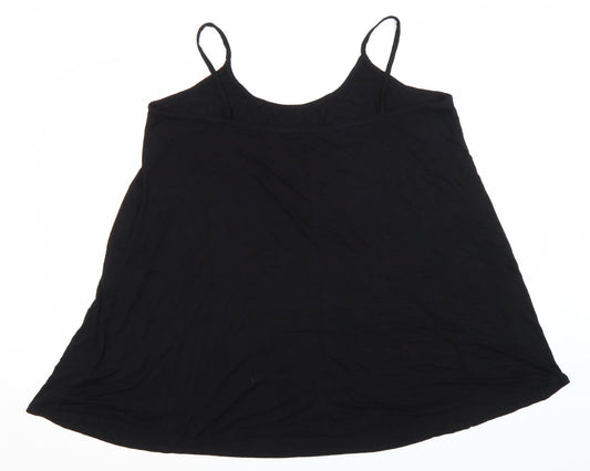 Boohoo Womens Black Viscose Basic Tank Size 18 Off the Shoulder