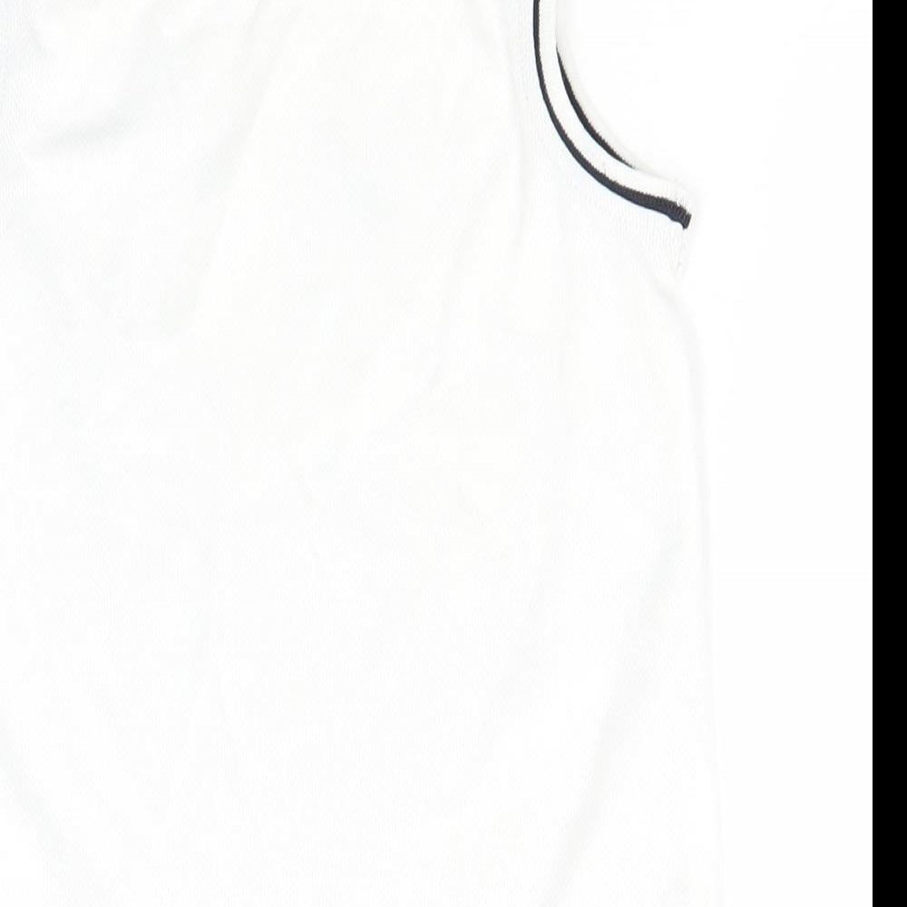 George Boys White Polyester Basic Tank Size 5-6 Years Round Neck - We are Youth