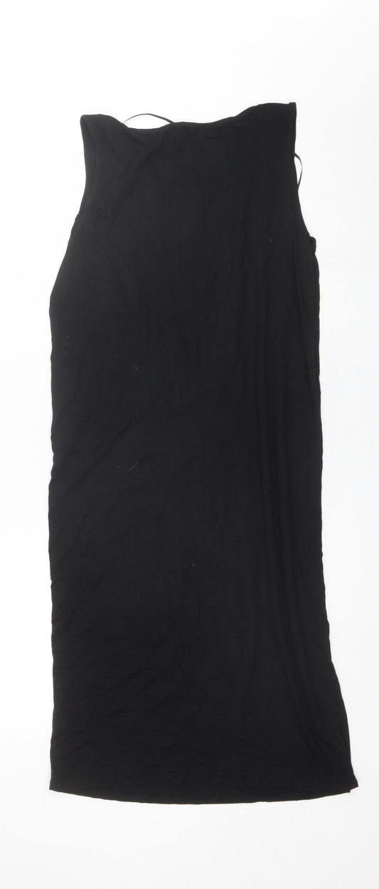 George Womens Black Polyester Tank Dress Size 14 Round Neck