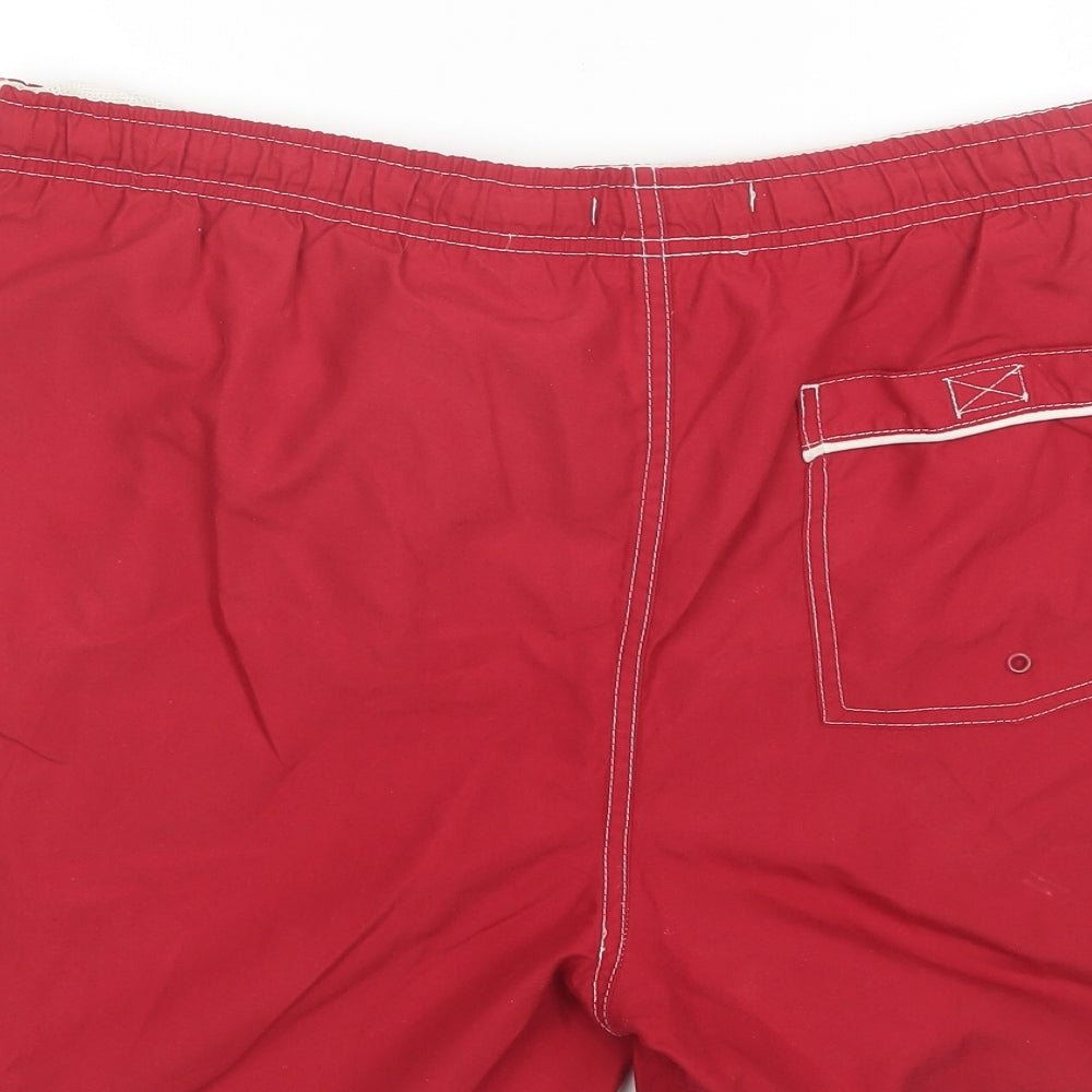 George Mens Red Polyester Bermuda Shorts Size M Regular