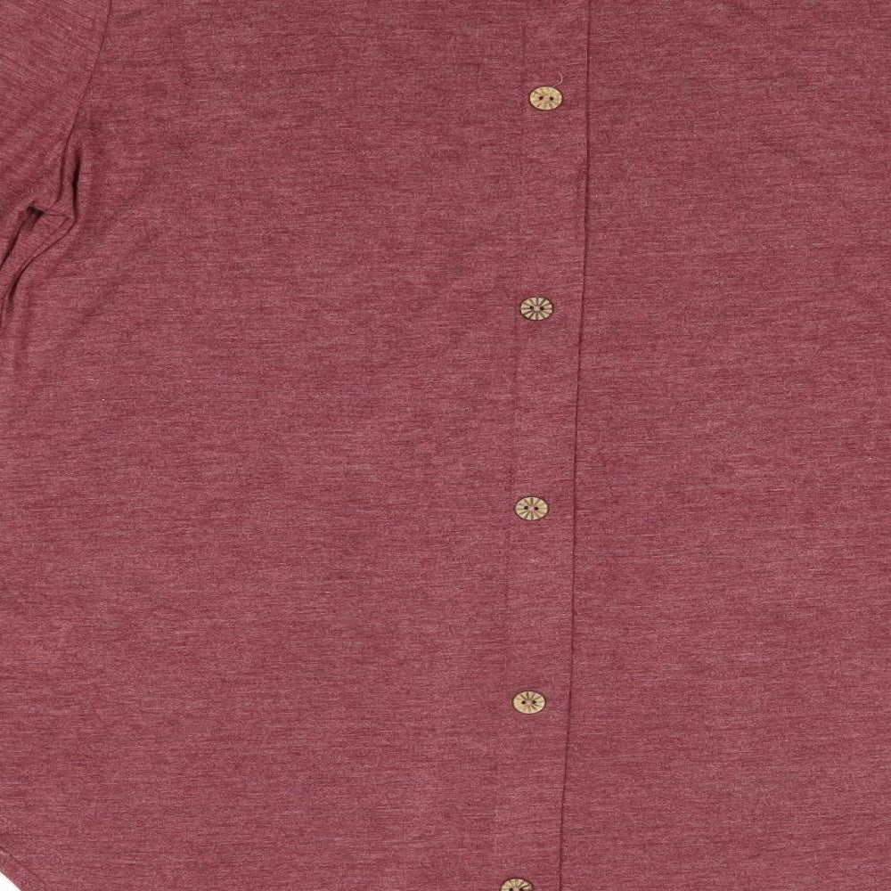 SheIn Womens Pink Polyester Basic Blouse Size M Round Neck