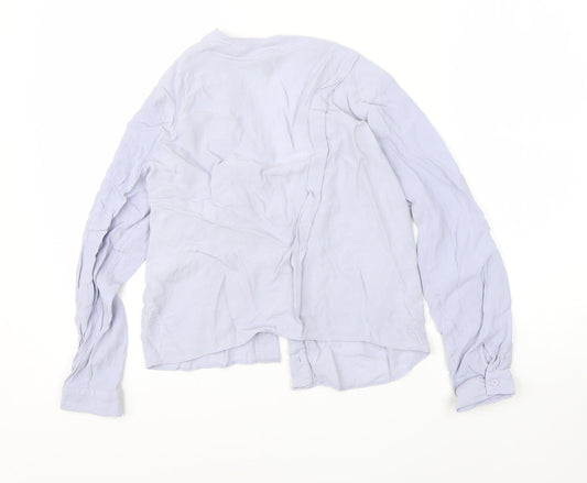 Topshop Womens Purple Viscose Basic Button-Up Size 6 V-Neck
