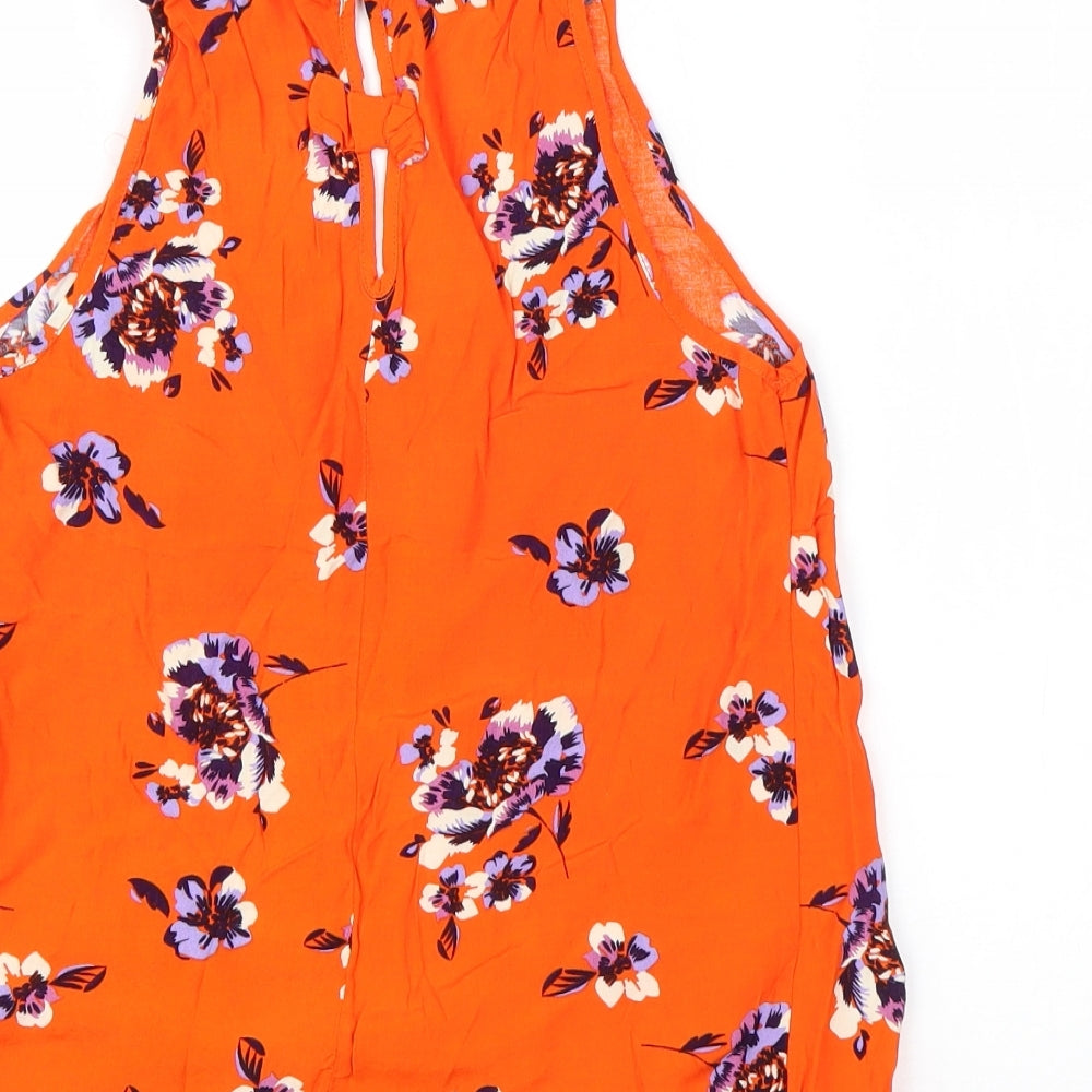 Womens UK Size 8 River Island Orange Basic Blouse