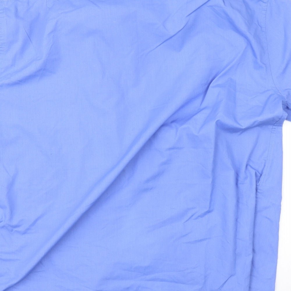 George Womens Blue Polyester Basic Button-Up Size 16 Collared