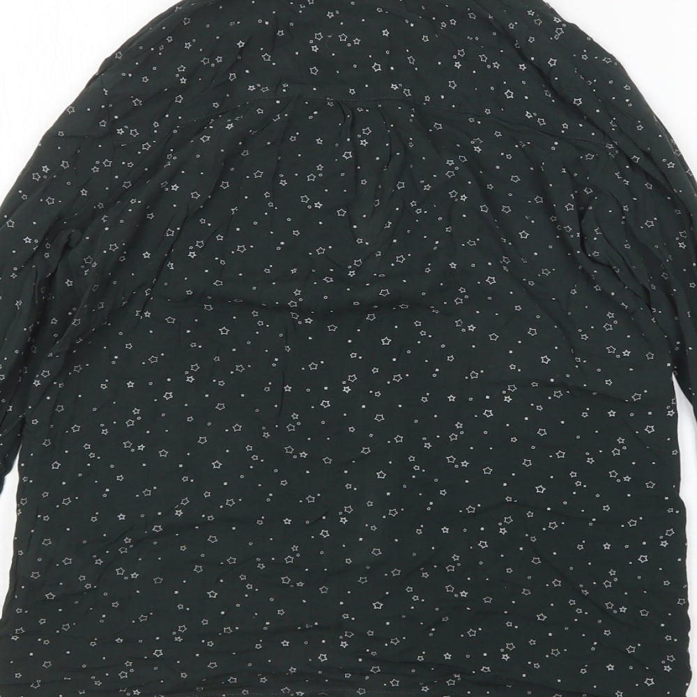 Womens UK Size XS Pull & Bear Green Basic Button-Up