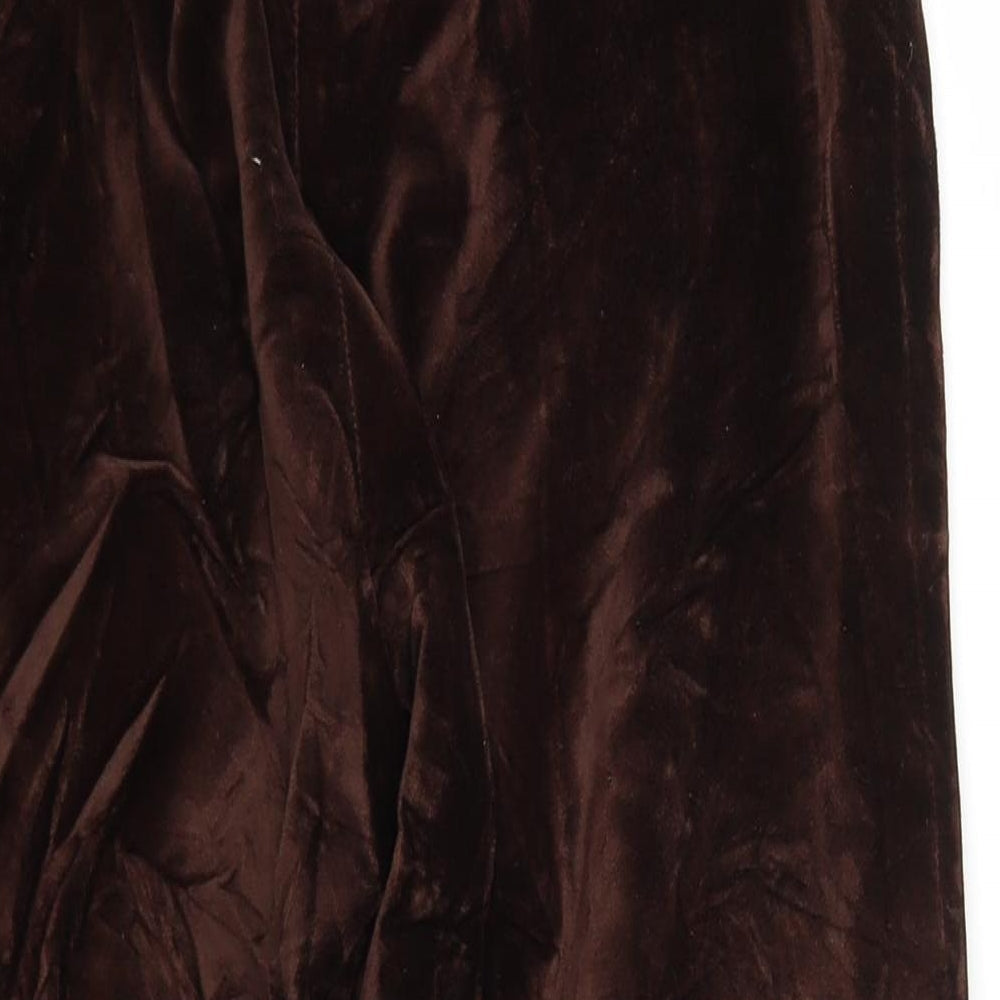 Womens UK Size 8 Preworn Regular Fit Brown Trousers