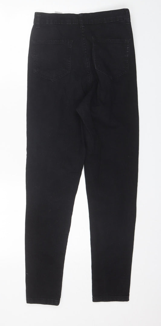 PRETTYLITTLETHING Womens Black Cotton Skinny Jeans Size 8 L27 in Regular