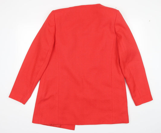 Back view of TU women’s red overcoat jacket, size UK 14