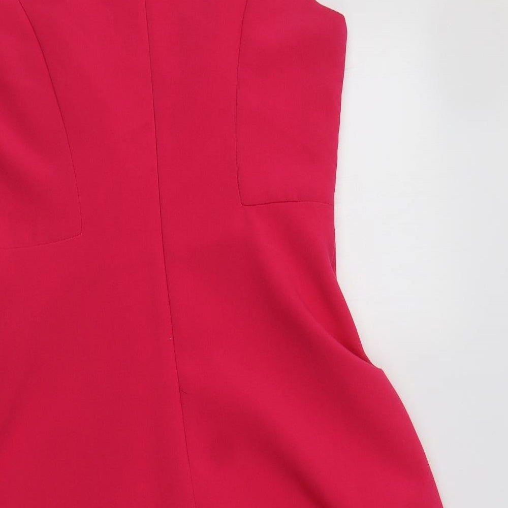 F&F Womens Pink Polyester Fit & Flare Size 12 Round Neck