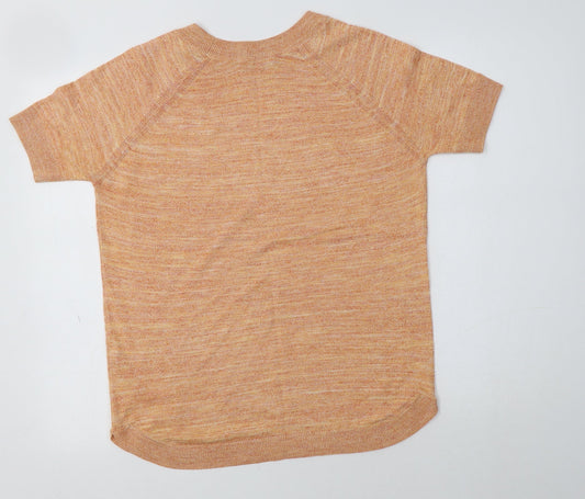 TU Womens Orange Crew Neck Polyester Pullover Jumper Size 12