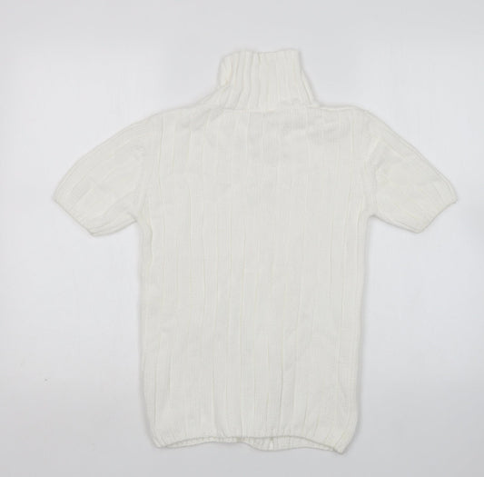 Lee Cooper Womens White V-Neck Cotton Pullover Jumper Size S